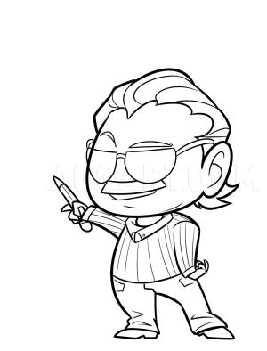 Stan Lee boyama sayfası,  coloring page, Chibi Stan Lee, 