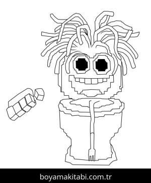 Steal a Brainrot boyama sayfası – çizgi film temalı, basit çizim