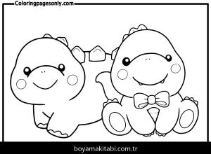 Stegosaurus Dinazor boyama sayfası,  coloring page, , Two Cute Dinosaurss