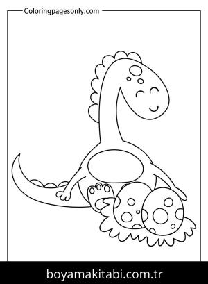 Stegosaurus Dinazor boyama sayfası,  coloring page, , Dinosaur With Eggs