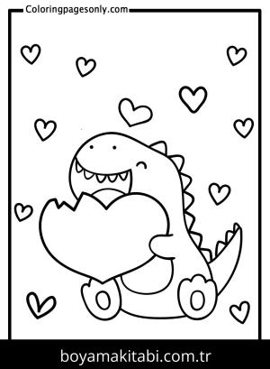 Stegosaurus Dinazor boyama sayfası,  coloring page, , Dinosaur With Heart