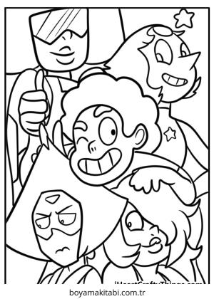 Steven Universe boyama sayfası – çocuk aktivitesi, PDF indir