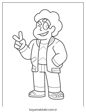 Steven Universe boyama sayfası – sevimli karakter, sanatsal çalışma