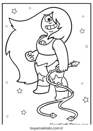Steven Universe boyama sayfası – el becerilerini geliştirir, boyama çalışması