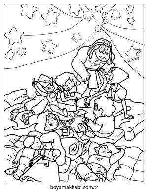 Steven Universe boyama sayfası – keyifli zaman, renkli çizimler