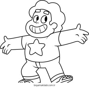 Steven Universe boyama sayfası – çizgi film temalı, basit çizim