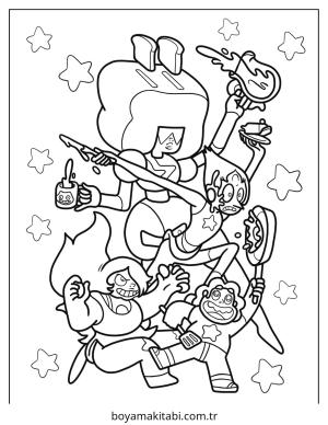 Steven Universe boyama sayfası – kolay boyama, eğitici aktivite