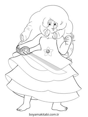 Steven Universe boyama sayfası – sevimli karakter, sanatsal çalışma