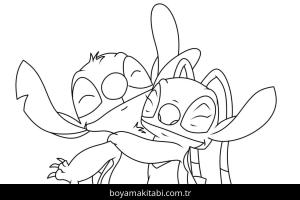 Stitch ve Angel boyama sayfası – ücretsiz yazdır, boyama etkinliği