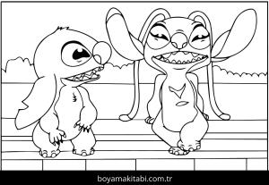 Stitch ve Angel Boyama