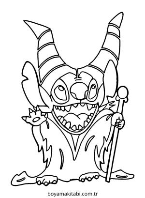 Stitch boyama sayfası – çizgi film temalı, basit çizim