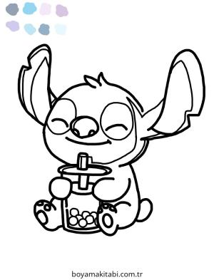 Stitch boyama sayfası – basit çizim, kolay boyama