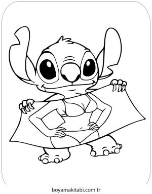 Stitch boyama sayfası – renkli çizimler, okul öncesi
