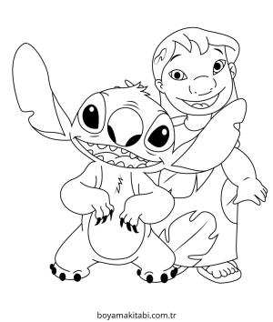 Stitch boyama sayfası – renkli çizimler, okul öncesi