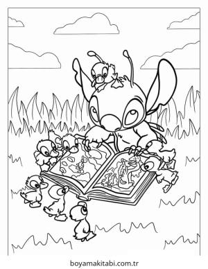 Stitch boyama sayfası – çocuklar için, çizgi film temalı