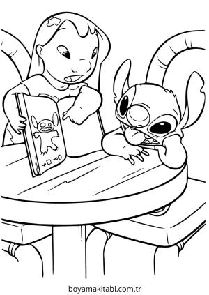 Stitch boyama sayfası – çocuk aktivitesi, PDF indir
