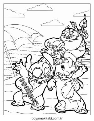 Stitch boyama sayfası – eğlenceli etkinlik, el becerilerini geliştirir