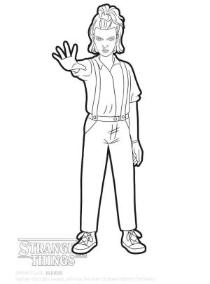 Stranger Things boyama sayfası,  coloring page, Onbir Garip Şeyler ücretsiz, 