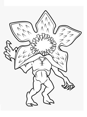 Stranger Things boyama sayfası,  coloring page, Demogorgon Garip Şeyler, 