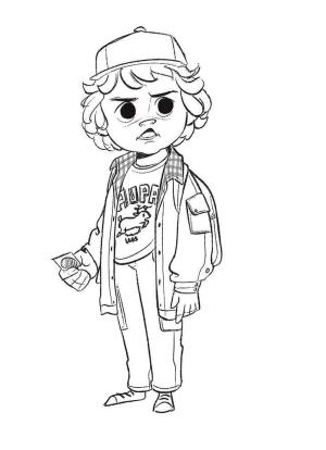 Stranger Things boyama sayfası,  coloring page, Dustin Yabancı Şeyler, 