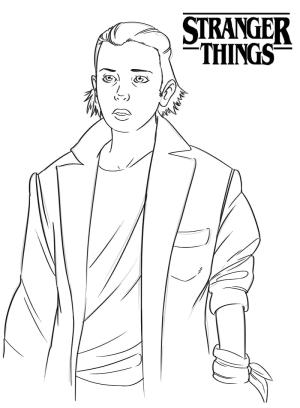 Stranger Things boyama sayfası,  coloring page, ücretsiz Onbir Yabancı Şey, 