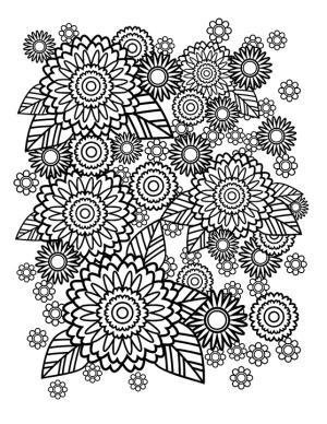 Stres Atıcı boyama sayfası,  coloring page, Güzel çiçek deseni, 