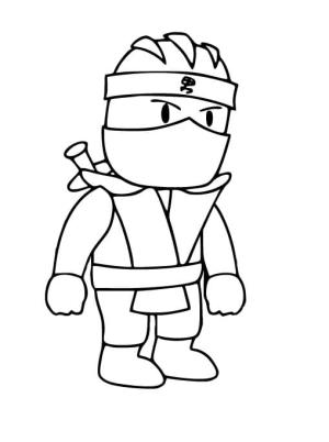 Stumble Guys boyama sayfası,  coloring page, Ninja Stumble Guys’ı çiz, 