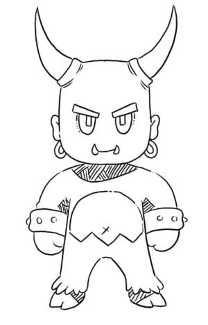 Stumble Guys boyama sayfası,  coloring page, Stumble Guys Kırmızı Şeytan, 