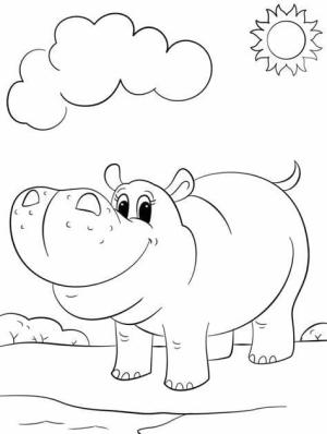 Su Aygırı boyama sayfası,  coloring page, Ücretsiz Su Aygırı Görüntü HD, 