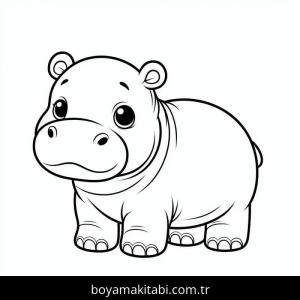 Su Aygırı boyama sayfası – el becerilerini geliştirir, boyama çalışması