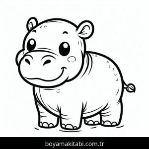 Su Aygırı boyama sayfası – sanatsal çalışma, çocuklar için