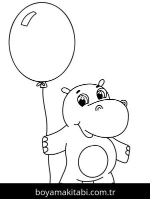 Su Aygırı boyama sayfası – yaratıcılık, eğlenceli etkinlik