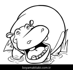 Su Aygırı boyama sayfası – boyama çalışması, yaratıcılığı geliştirir