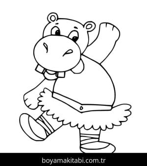 Su Aygırı boyama sayfası – renkli çizimler, okul öncesi