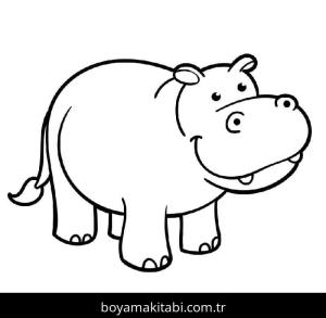 Su Aygırı boyama sayfası – PDF indir, sevimli karakter