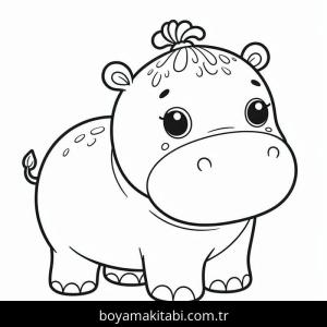 Su Aygırı boyama sayfası – çocuk aktivitesi, PDF indir