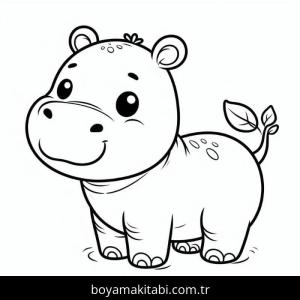 Su Aygırı boyama sayfası – eğlenceli etkinlik, el becerilerini geliştirir