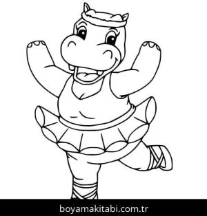 Su Aygırı boyama sayfası – el becerilerini geliştirir, boyama çalışması