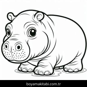 Su Aygırı boyama sayfası – yaratıcılığı geliştirir, keyifli zaman