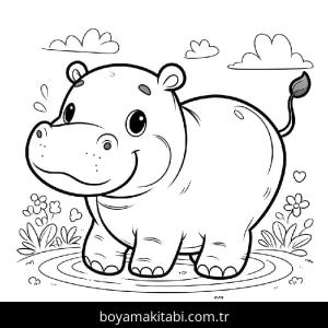 Su Aygırı boyama sayfası – evde etkinlik, ücretsiz yazdır