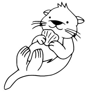 Su Samuru boyama sayfası, Otters coloring page, Sevimli su samuru, 