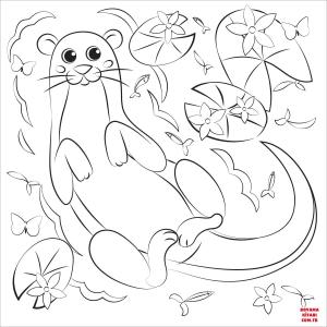 Su Samuru boyama sayfası, Otters coloring page, , otters otter 