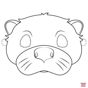 Su Samuru boyama sayfası, Otters coloring page, , otters otter mask 