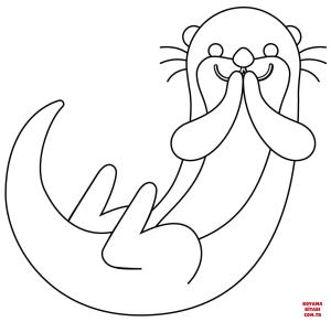 Su Samuru boyama sayfası, Otters coloring page, , otters otter emoji 