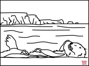 Su Samuru boyama sayfası, Otters coloring page, , otters southern sea otter 