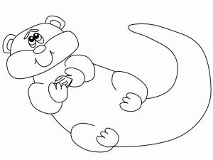 Su Samuru boyama sayfası, Otters coloring page, Yavru su samuru, 