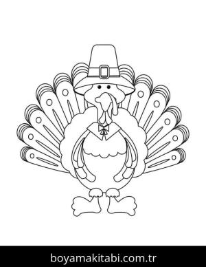 Şükran günü boyama sayfası – sevimli karakter, sanatsal çalışma