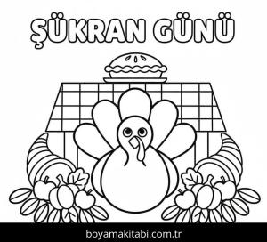 Şükran günü boyama sayfası – sanatsal çalışma, çocuklar için
