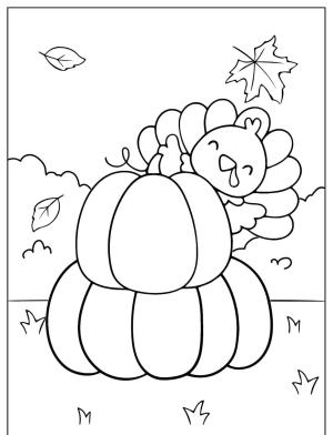 Şükran günü boyama sayfası,  coloring page, Şirin Şükran Günü çizimi, 