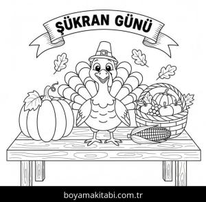 Şükran günü boyama sayfası – okul öncesi, evde etkinlik